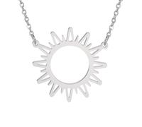 OAUWKEIY Collier pendentif Européen et américain découpé bâton stylo soleil pendentif collier en acier mode Bijoux
