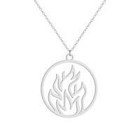 OAUWKEIY Collier pendentif Flamme flamme pendentif collier mode hommes cool rue hip hop rock anniversaire collier décolleté Bijoux