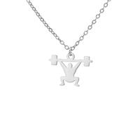 OAUWKEIY Collier Pendentif haltère brillant élégant et minimaliste un bijou polyvalent pour hommes et femmes