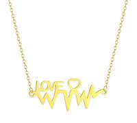 OAUWKEIY Collier pendentif Le collier pendentif ECG d’amour d’amour anglais est pour les colliers de bijoux de mariage pour femmes Bijoux