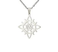 OAUWKEIY Collier Pendentif lune ajourée élégant et minimaliste en forme de nœud de sorcière pour femme