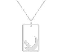 OAUWKEIY Collier pendentif Lune et étoile croissant de lune collier simple motif étoile Bijoux