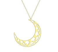OAUWKEIY Collier pendentif lune femme lune découpe pendentif collier cadeau de la Saint-Valentin ornements Bijoux