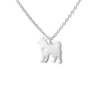 OAUWKEIY Collier pendentif Mignon dessin animé chien Samoyède coeur creux bijoux collier pour les femmes à la mode pendentif collier Bijoux