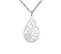 OAUWKEIY Collier Pendentif papillon et tournesol ajouré élégant et simple pour femme