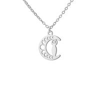 OAUWKEIY Collier Pendentif petit lotus cœur celtique symbole de yoga