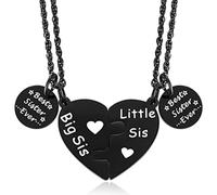 OAUWKEIY Collier Pendentif puzzle en forme de cœur pendentif lettre collier d'amitié européen et américain pour meilleures amies