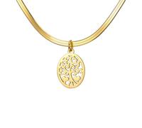 OAUWKEIY Collier Pendentif ras-de-cou élégant et simple composé d'un pendentif ovale en forme de cœur et d'une chaîne serpent