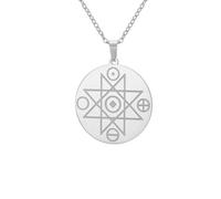 OAUWKEIY Collier Pendentif rond élégant et sobre orné d'une étoile à huit branches un bijou polyvalent pour hommes et femmes