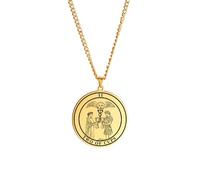 OAUWKEIY Collier Pendentif rond orné d'un motif gravé représentant les Grands Arcanes et le Saint Graal long collier pour jeunes
