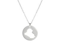 OAUWKEIY Collier Pendentif rond simple élégant et stylé orné d'une carte de l'Irak ajourée