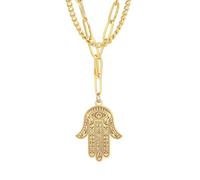 OAUWKEIY Collier Pendentif Un collier à double rang au design européen et américain unique et à la signification symbolique affirmée représentant une foi ou une croyance particulière