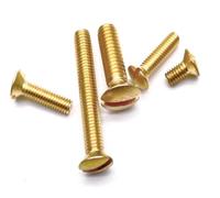 oavhvchg 10/20 pièces M3 M3.5 M4 M5 M6 Longueur 6-50mm vis ovales Fendues en Laiton vis à tête surélevée Boulon Semi fraisé(10mm,M4 10pcs)