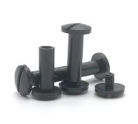 oavhvchg 20 pièces 5.5mm * Longueur 5-30mm Nylon Noir vis de Livre en Plastique vis de Livre de Compte mâle Femelle écrou d'amarrage Reliure Snap Rivet vis(20mm)