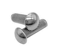 oavhvchg 50pcs M1.6 M2 M2.5 M3 diamètre 2-5mm Longueur 3-16mm 304 Bouton tête Ronde Tige moletée Rivet Solide for étiquette Plaque signalétique(5mm,M2.5 50pcs)