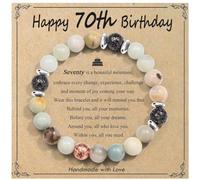 OAVOOK Cadeau d'anniversaire pour femme, cadeau unique pour femme, bracelet de perles pour maman, tante, épouse, grand-mère, sœurs, amies, 70th Birthday Gift, Pierre, Pas de gemme