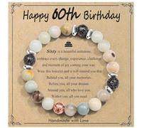 OAVOOK Cadeau d'anniversaire pour femme, cadeau unique pour femme, bracelet de perles pour maman, tante, épouse, grand-mère, sœurs, amies, 60th Birthday Gift, Pierre, Pas de gemme