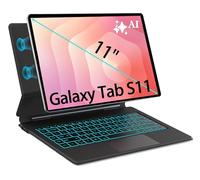 OAWEEN Étui avec clavier pour Samsung Galaxy Tab S11 11" - Style magique - Support en lévitation magnétique en porte-à-faux - Rétroéclairé à 3 niveaux - 7 couleurs - Expérience semblable à un PC avec