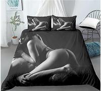 OAXACO Housse de Couette 220x240 Nue Parure de lit 2 Personnes Femmes Sexy Microfibre Douce Housses de Couettes Imprimée 3D avec 2 Taie d'oreiller 65x65 cm