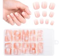 Oayew-120 Pièces Faux Ongles Court Pour Femmes, Rose Dégradé Naturel Coller French Manucure Press On Nails Faux Ongles French Manucure Pour Les Salons De Professionnels, Les Amateurs De Diy