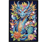 Oayew-Journal De Peinture Diamant A5 - Dragon Blanc 5d Diamond Painting Carnet De Notes Et Croquis - Cahier Broderie Diamant Animaux - Dragon Journal Intime