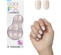Oayew-Kiss Colorfx By Press On Nails - Rebel, No Glue Needed, White, Short Squoval