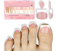 Oayew-Lot De 224 Faux Ongles Extra Courts Pour Ongles D'orteils - Blanc - French Tip Baby Pink - Extensions En Gel - Couche De Finition Et Gel De Construction Nécessaires - Pas De Colle Incluse
