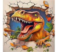 Oayew-Peinture Diamant Dinosaure Sur Le Mur 30 X 30 Cm Peinture Par Numéros Dinosaure Diamond Painting Animaux Dragon Diamond Painting Art Broderie Point De Croix Images Cadeau Décoration Murale