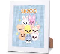 Oayew-Stray Skz Peinture Diamant 5d - Skzoo - Avec Cadre - Kit De Bricolage Créatif - Article De Fan De Kpop - Cadeau Pour Stay - 17 X 22 Cm