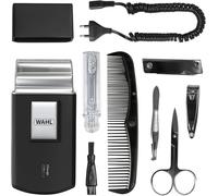 Oayew-Wahl Travel Shaver Kit, Rechargeable, Grille De Rasoir Flexible, Inclu Une Brosse À Dents, Une Lime À Ongles, Coupe-Ongles, Une Pince À Épiler, Un Peigne, Parfait Pour Le Voyage, Petit, Étui De