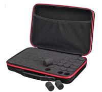 Oaygat Étui de rangement pour 60 bouteilles d'huiles essentielles et accessoires - Étanche - Coque rigide en EVA - Pour vernis à ongles - Boîte de rangement en mousse, Rouge, 60 Bottles, Compacte
