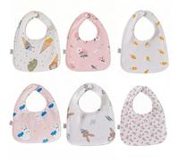Oaygat Lot de 6 bavoirs bandana en coton doux et absorbant avec boutons-pression réglables pour bébé de 0 à 36 mois, unisexe, filles, garçons, nouveau-nés