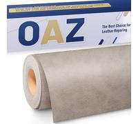 OAZ Patch de Réparation en Cuir 40 x 80 cm, Simili Cuir Autocollant Auto-adhésif pour Rénovation de Canapé, Veste, Sacs à Main - Gris Ivoire Rétro