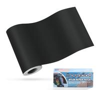 OAZ Patchs Autocollants en Nylon, 10x160cm Patch de réparation imperméable Autocollant, Patch en Nylon Autocollant Noir, pour tentes, Doudoune, Sac de Couchage, Sac à Main