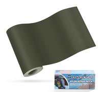 OAZ Patchs Autocollants en Nylon, 10x160cm Patch de réparation imperméable Autocollant, Patch en Nylon Autocollant Vert armée, pour tentes, Doudoune, Sac de Couchage, Sac à mainmain