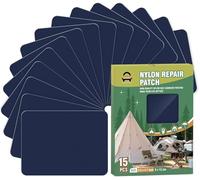 OAZ Patchs Autocollants en Nylon, 15 pièces 9x12cm Patch de réparation imperméable Autocollant, Patch en Nylon Autocollant Bleu Marine, pour tentes, Doudoune, Sac de Couchage, Sac à Main