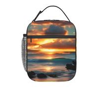 OAZCVBNN Beach Maui Hawaii Sunset Sea Waves Clouds Print Sac à déjeuner isotherme pratique réutilisable pour le travail, le pique-nique, les activités de plein air