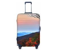 OAZCVBNN Blue Ridge Mountains Housse de valise de voyage avec élastique anti-rayures Motif imprimé montagnes, Noir , XL