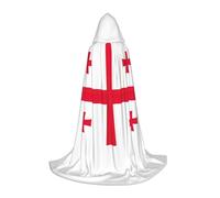 OAZCVBNN Cape à capuche avec drapeau de la Géorgie pour carnaval - Costume de cosplay saisonnier pour festival - Porter des événements de magicien