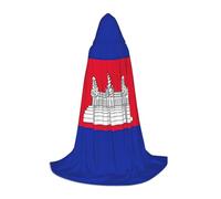OAZCVBNN Cape à capuche avec imprimé drapeau du Cambodge pour cosplay, festival, vêtements de magicien, événements