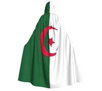 OAZCVBNN Cape à capuche imprimée drapeau de l'Algérie pour cosplay, carnaval, fête pour festival, robe légère sur le thème