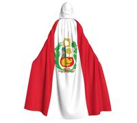 OAZCVBNN Cape à capuche imprimée drapeau du Pérou pour cosplay, carnaval, fête pour festival, robe légère