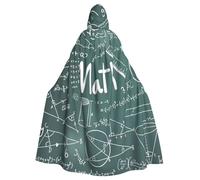 OAZCVBNN Cape à capuche pleine longueur pour adultes et enfants avec inscription « Formulas Shapes Theory Maths » - Leçon de mathématiques - Imprimé mots - Costume de cosplay médiéval