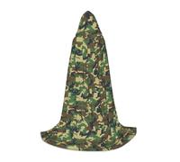 OAZCVBNN Cape à capuche pour carnaval - Vert - Imprimé camouflage militaire - Costume saisonnier pour festival - Événements de magicien