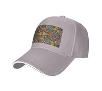 OAZCVBNN Casquette de baseball colorée avec motif crânes en sucre attrayant pour tout le monde, mécanisme de taille réglable, chapeau sandwich pour la pêche, gris, Taille unique