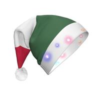 OAZCVBNN Chapeau de Noël à LED avec imprimé drapeau de la Hongrie Unisexe Pour adulte Accessoire de fête de Noël