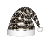 OAZCVBNN Chapeau de Noël festif avec imprimé zigzag pour enfants - 35 cm - Noir et blanc