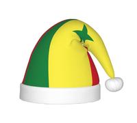 OAZCVBNN Chapeau de Noël festif imprimé drapeau du Sénégal pour enfants 35 cm Chapeaux pour Père Noël fêtes Halloween