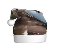 OAZCVBNN Chapeau de Noël imprimé parc national des glaciers - Chapeau de Père Noël pour adulte - Décoration saisonnière