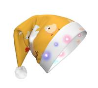 OAZCVBNN Chapeau de Noël LED unisexe pour adulte Motif poule
